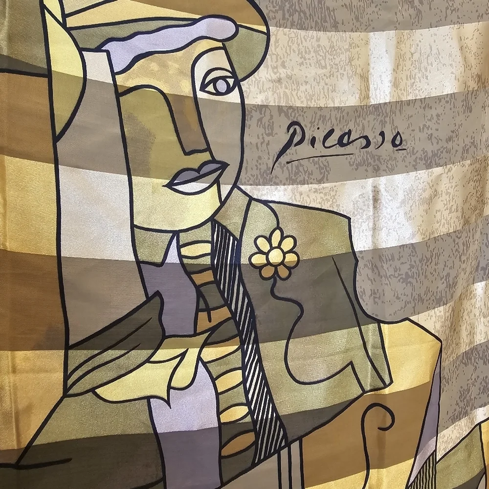 Vintage Pablo Picasso Silk Scarf Art Artist Spanish Painter